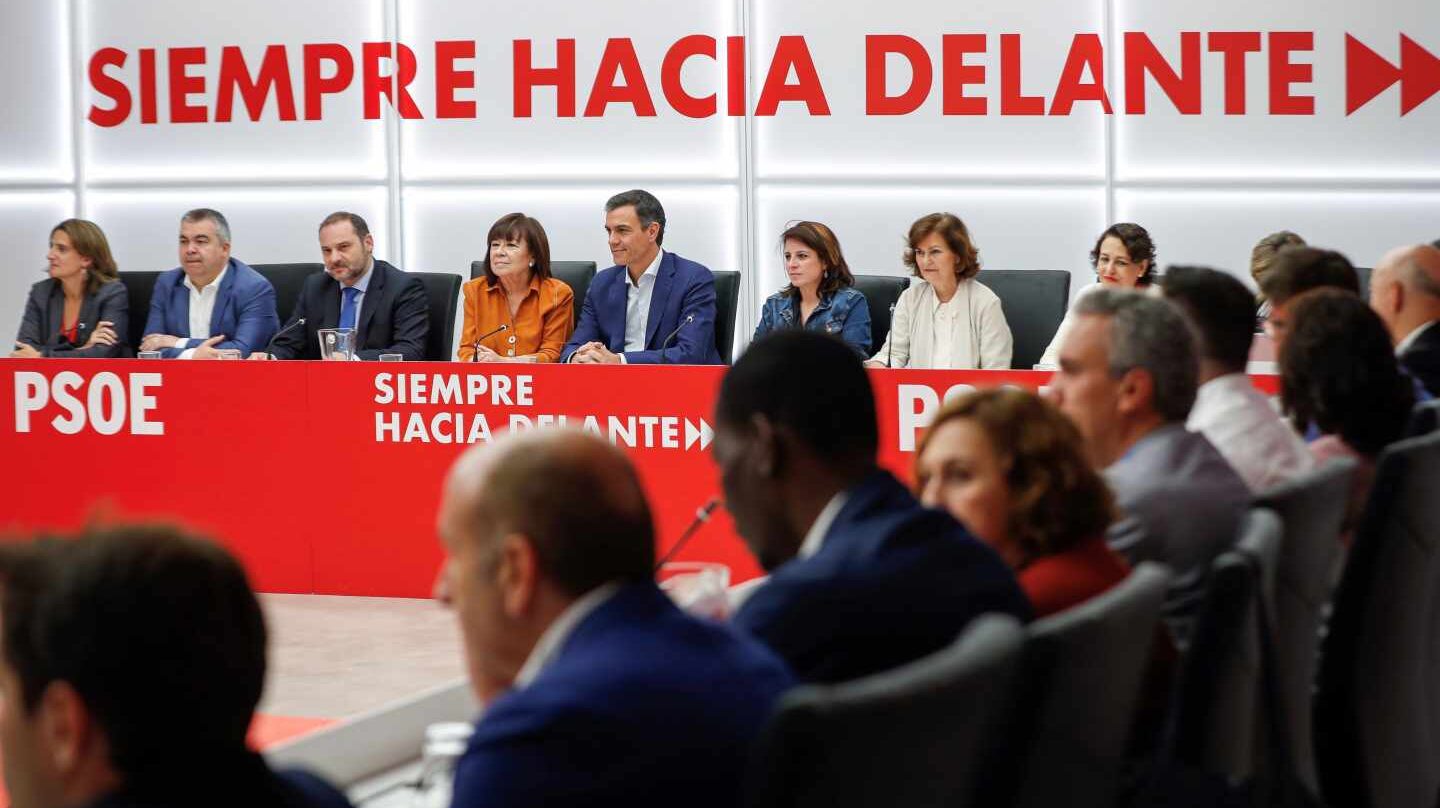 Pedro Sánchez, durante la reunión de la Ejecutiva del PSOE.