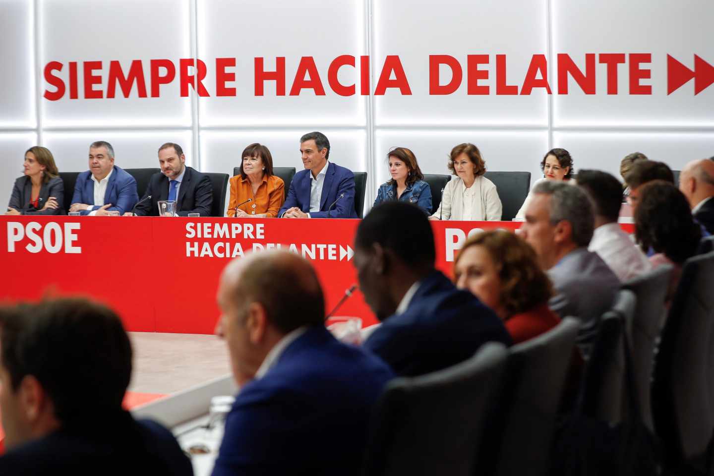 Pedro Sánchez, durante la reunión de la Ejecutiva del PSOE.