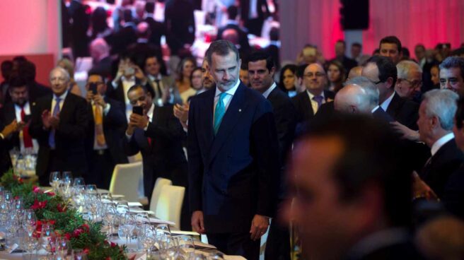 Felipe VI, en la cena de gala del MNAC de Barcelona.