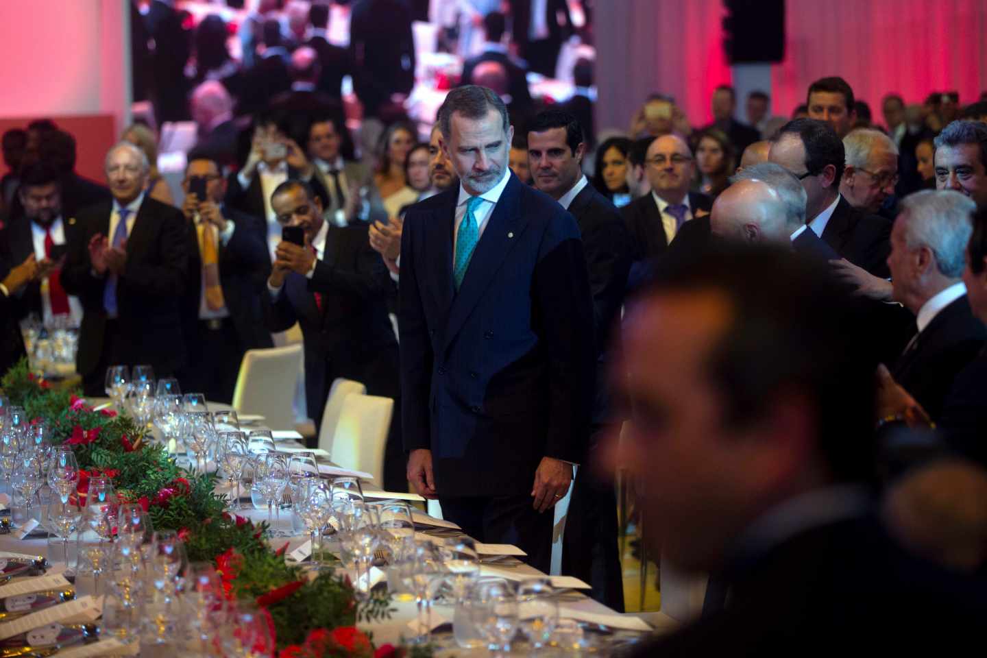 Felipe VI, en la cena de gala del MNAC de Barcelona.