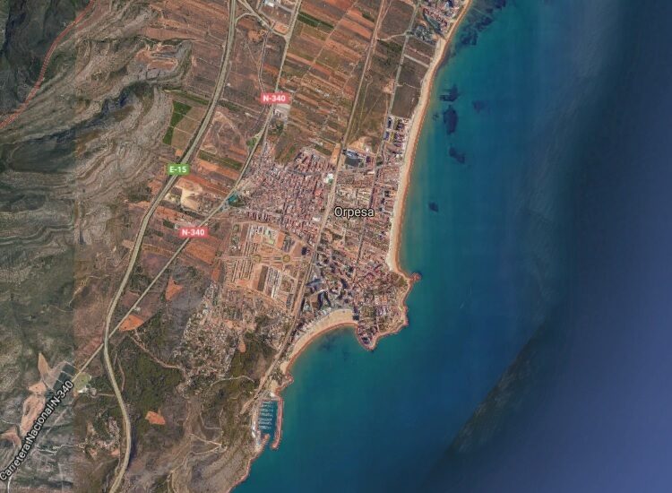 La localidad de Oropesa vista desde el cielo.