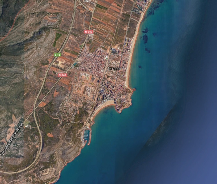 La localidad de Oropesa vista desde el cielo.