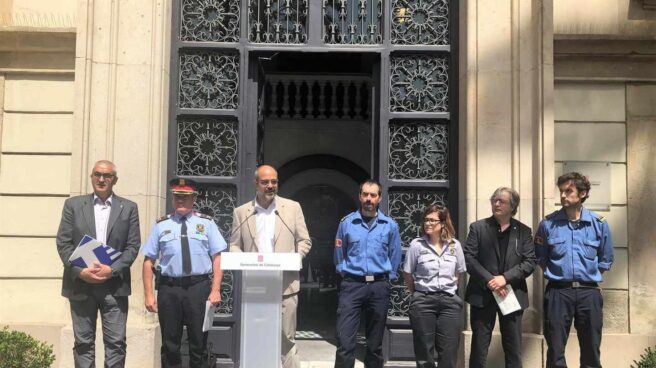 Conseller Miquel Buch, Sergi Pla (Mossos d'Esquadra), Manuel Pardo (Bombers de la Generalitat)