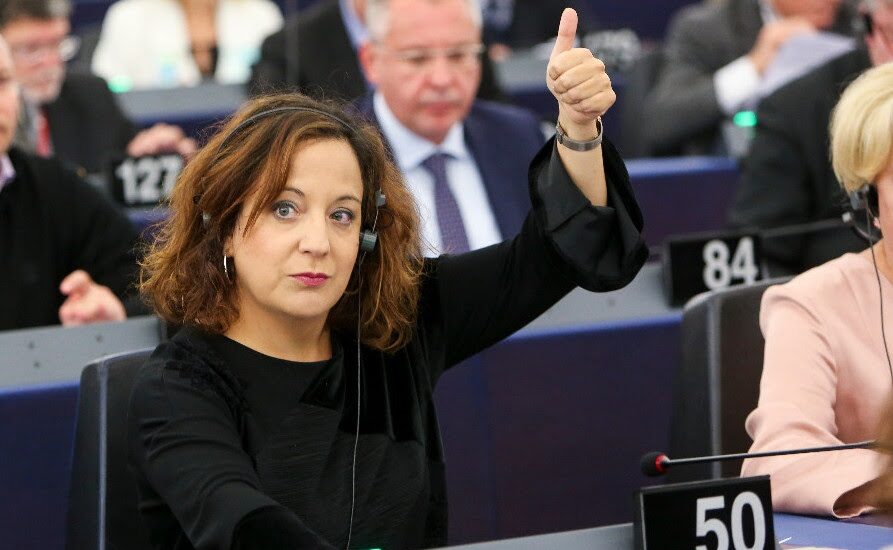 Iratxe García, en el Parlamento Europeo.