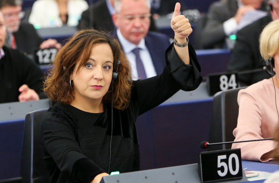 Iratxe García, en el Parlamento Europeo.