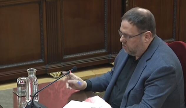 Oriol Junqueras, durante su alegato final en el juicio del procés.