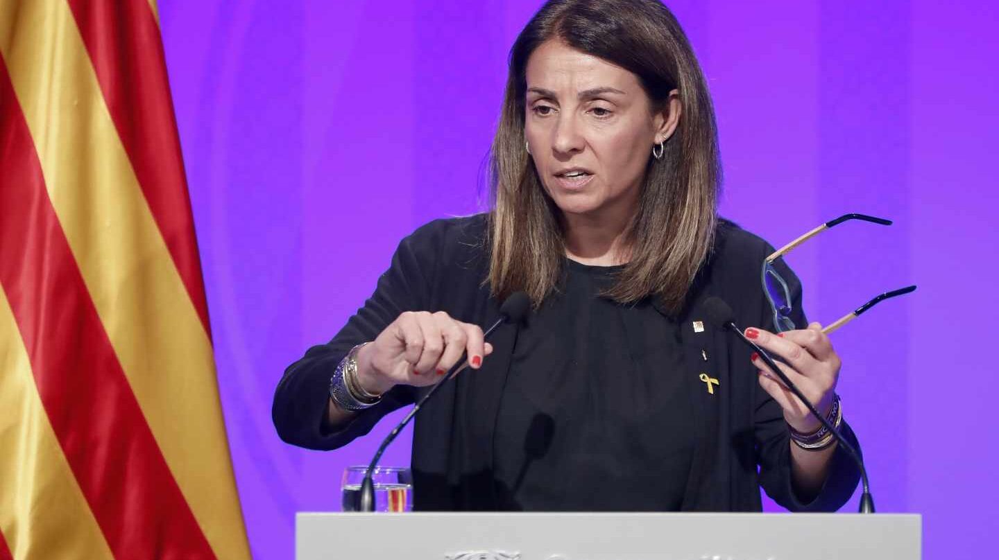 La portavoz del Govern, Meritxell Budó, en rueda de prensa.