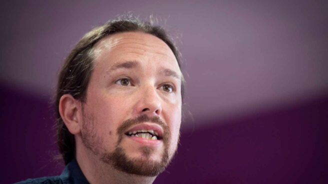 Pablo Iglesias, en la sede de Podemos.