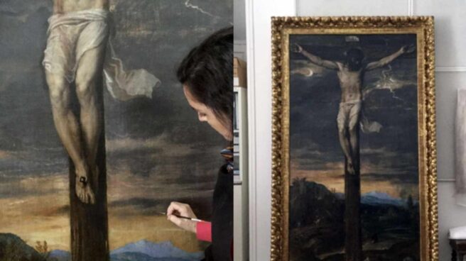 El 'Cristo Crucificado' de Tiziano vuelve restaurado al Monasterio de El Escorial