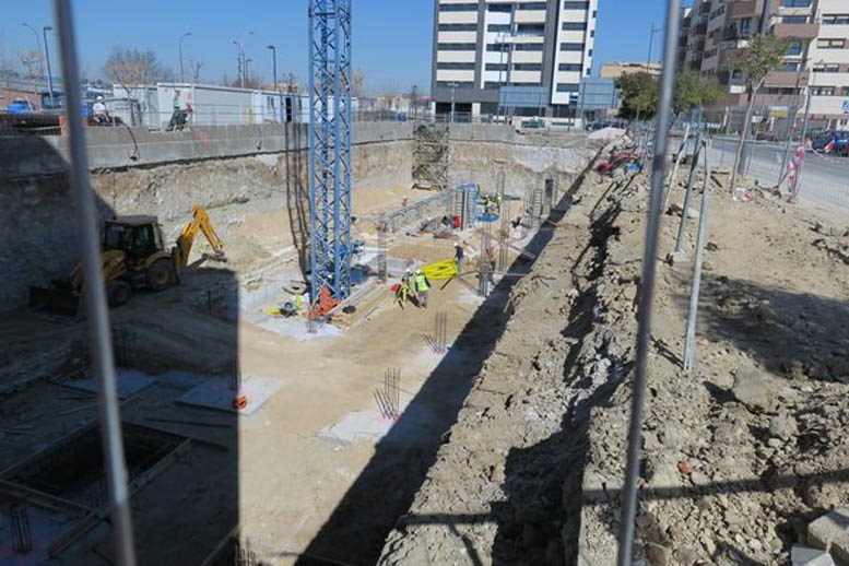 Obras de construcción de vivienda en Madrid.