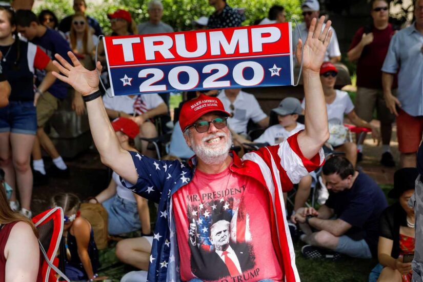 Un simpatizante de Trump durante las celebraciones.