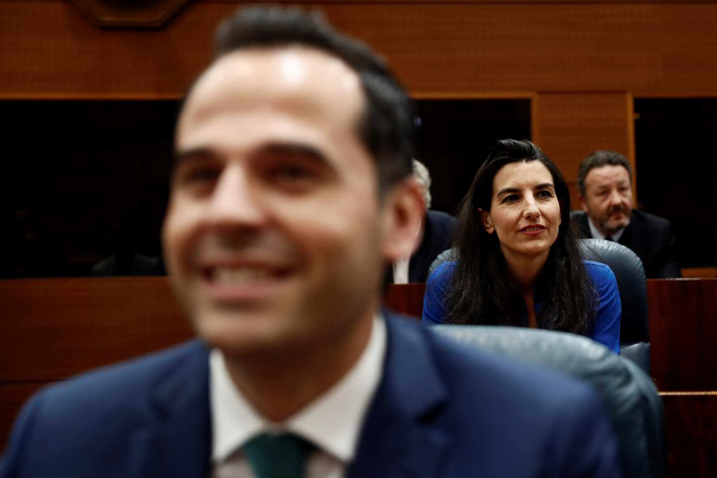 Ignacio Aguado y Rocío Monasterio en la sesión de hoy en la Asamblea de Madrid