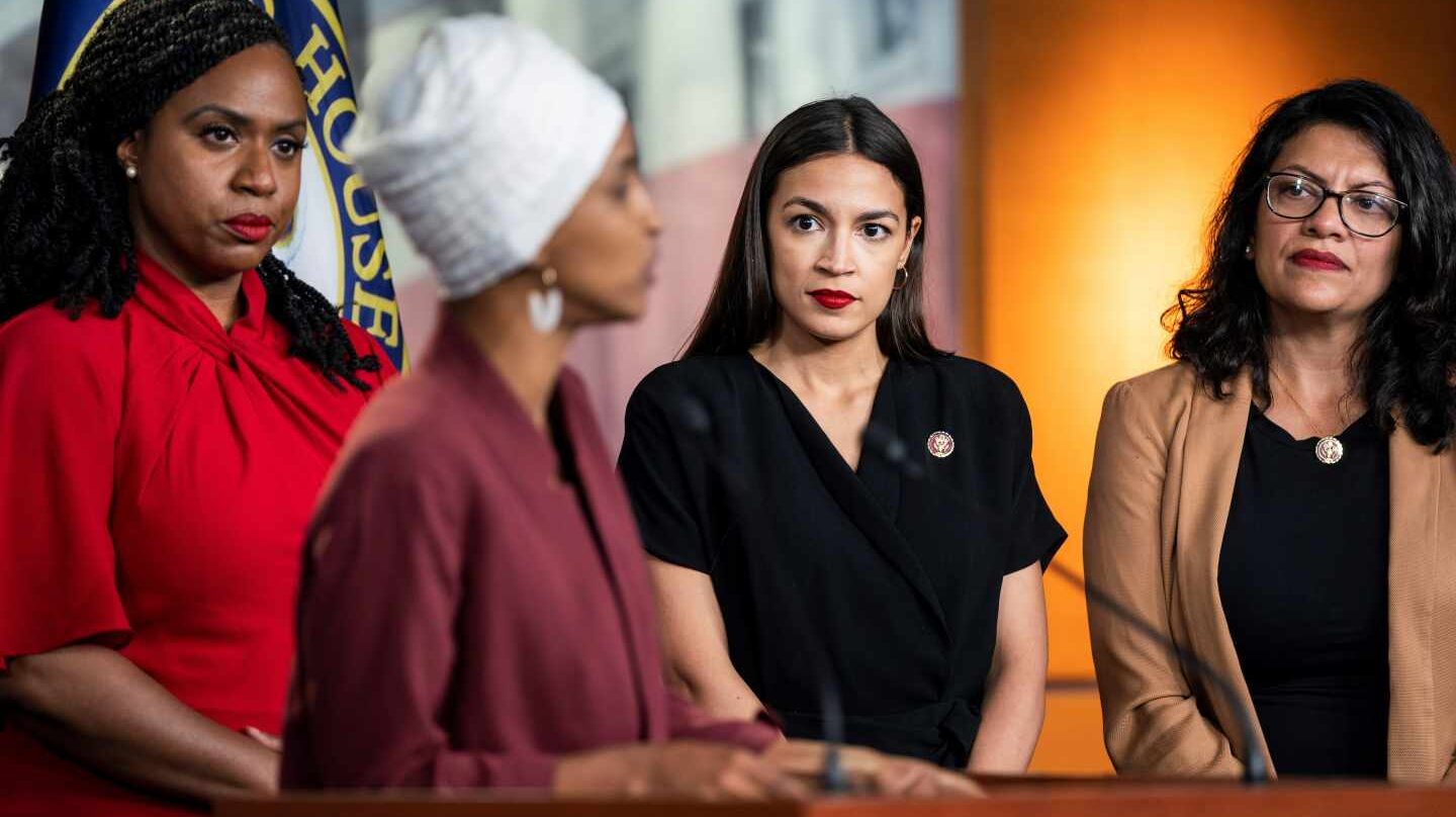 Ayanna Pressley, Ilhan Omar, Alexandria Ocasio-Cortez y Rashida Tlaib, en Washington.