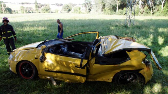 Coche accidentado en Salamanca.