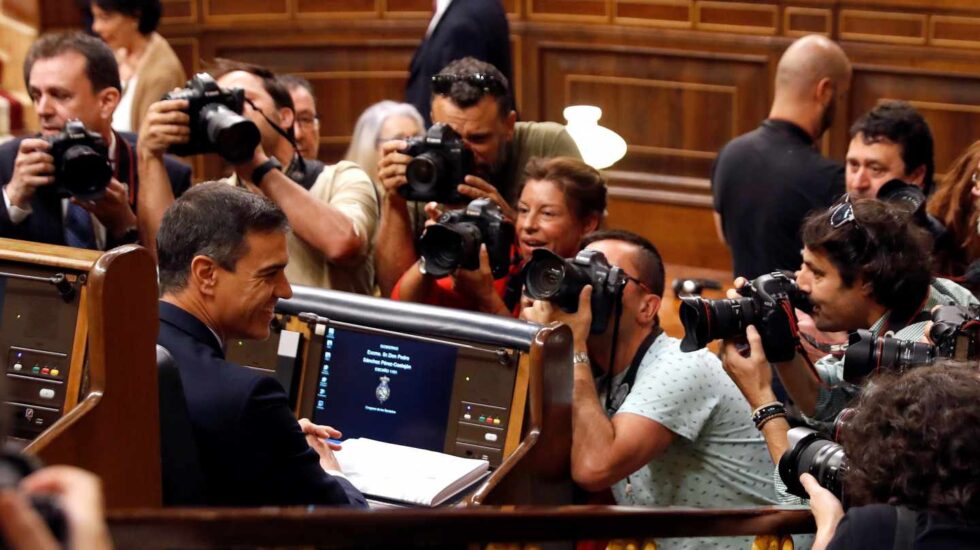 Pedro Sánchez, en el Congreso.