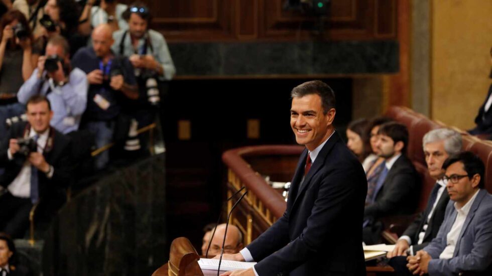 Sesión de investidura: Pedro Sánchez, en el Congreso.