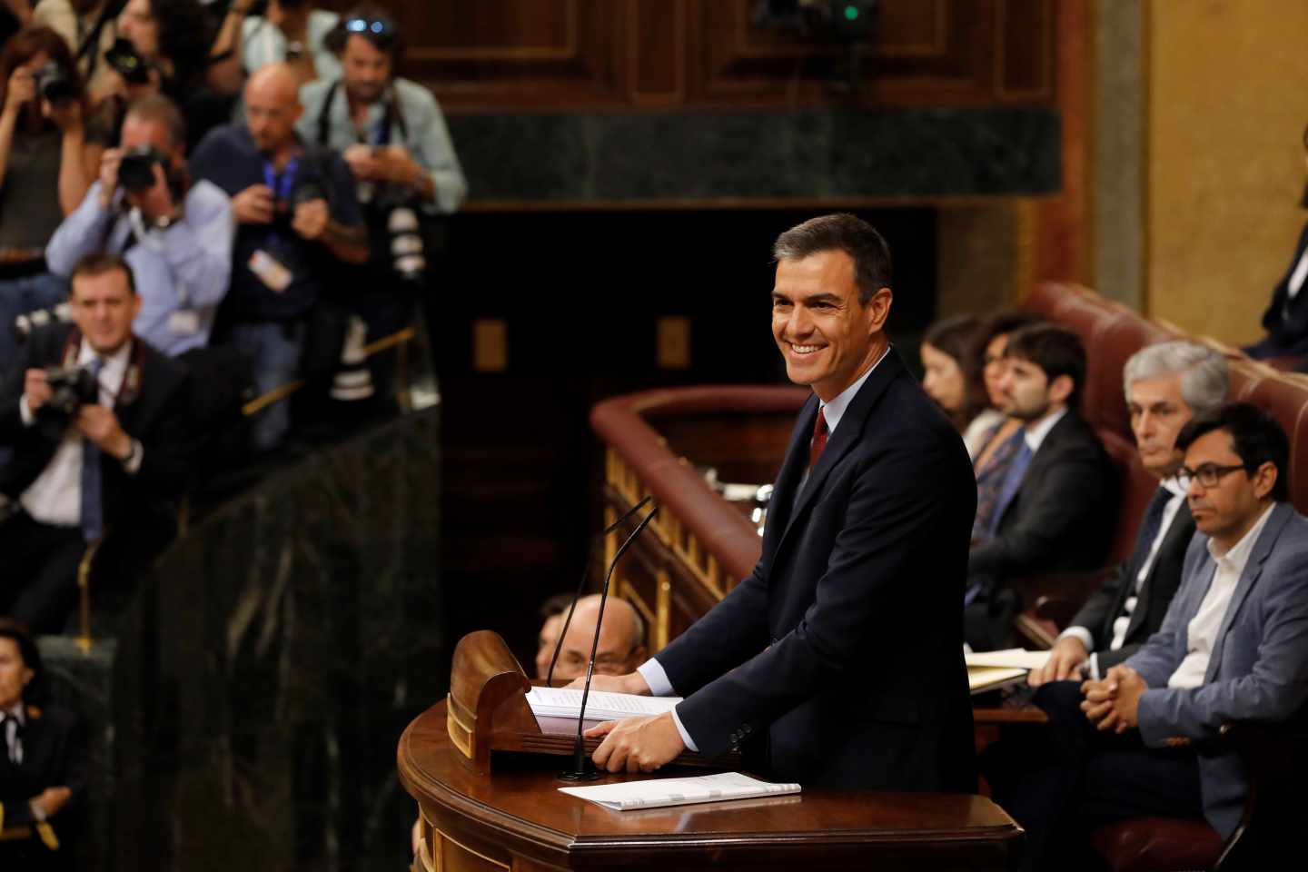 Sesión de investidura: Pedro Sánchez, en el Congreso.