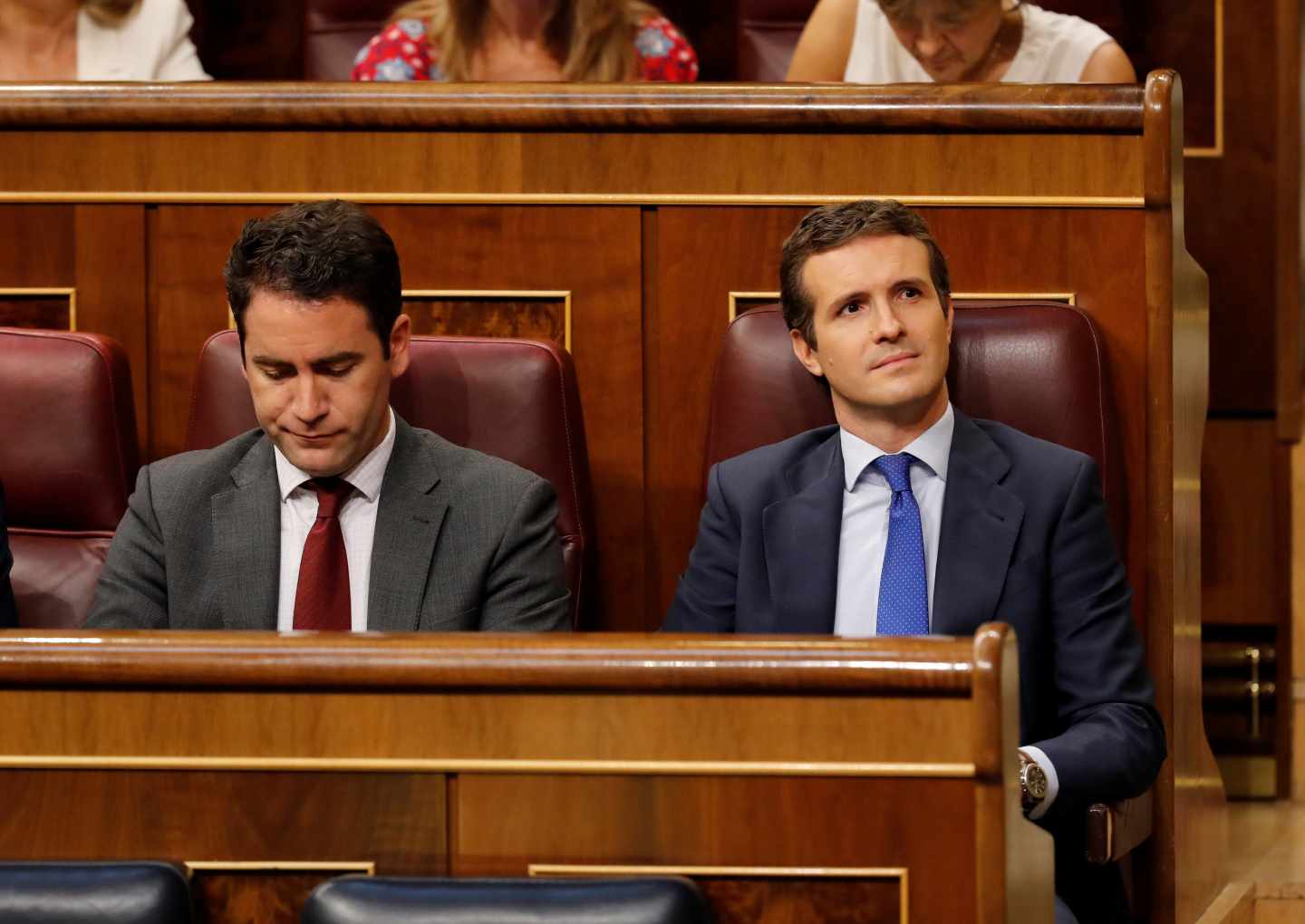 Sesión de investidura: Teodoro García Egea y Pablo Casado.