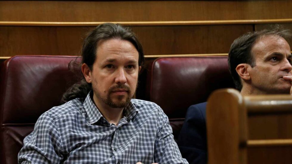 Sesión de investidura: Pablo Iglesias, en el Congreso.