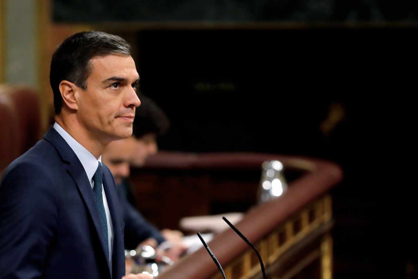 Pedro Sánchez, en su fallido debate de investidura