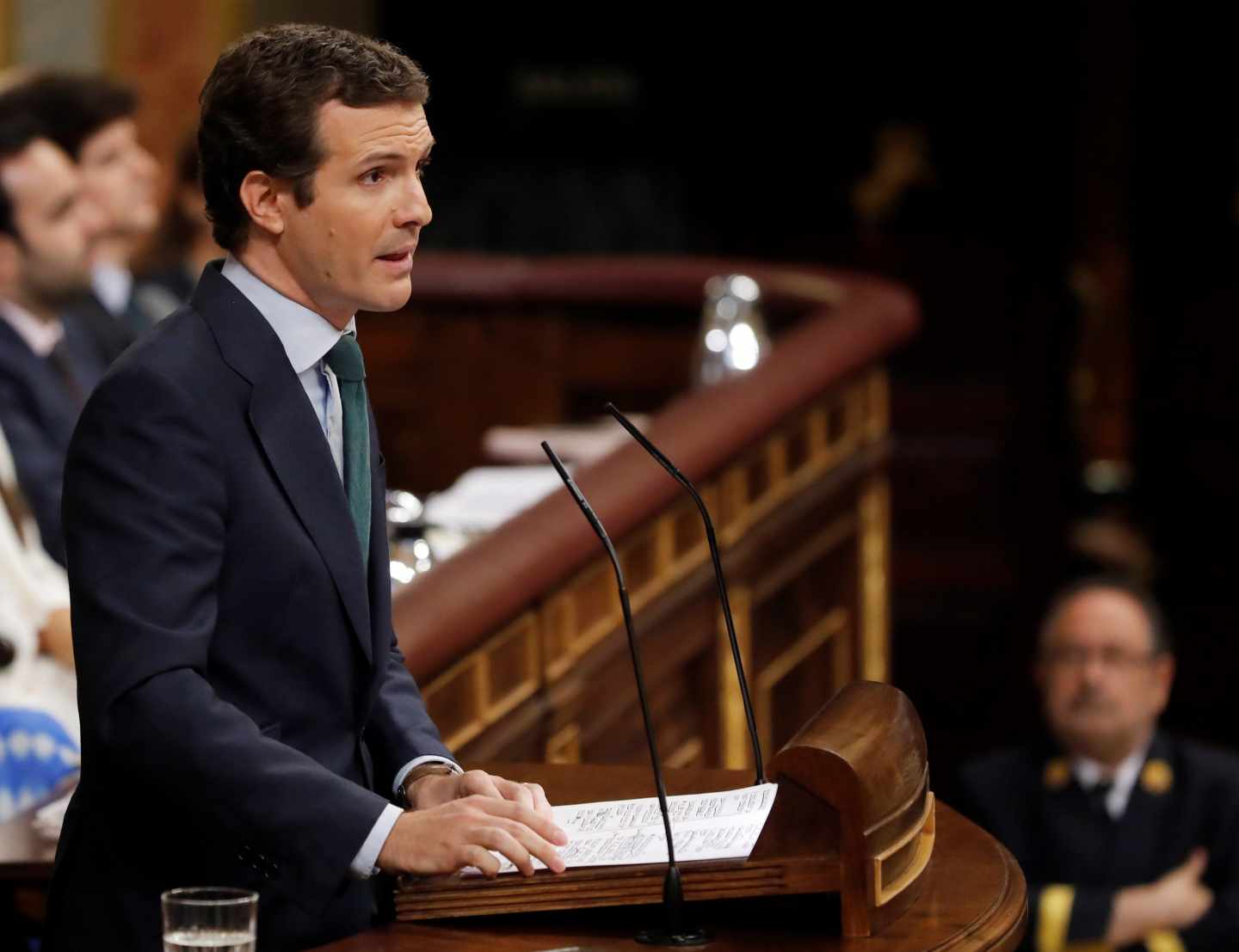 Pablo Casado durante su intervención en el debate de investidura