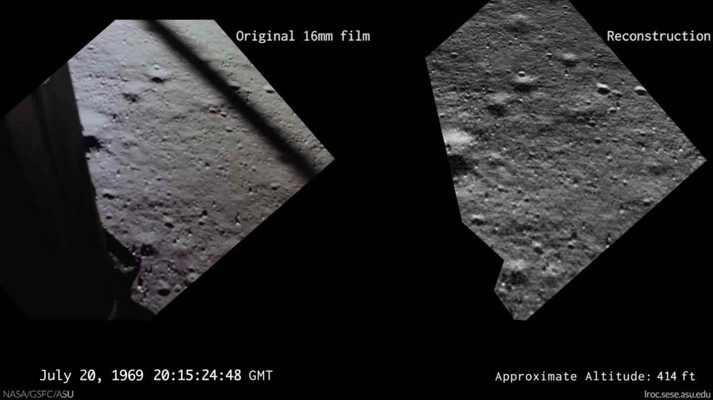 La imagen real y la reconstrucción de lo que veía Buzz Aldrin mientras aterrizaba en la luna | NASA