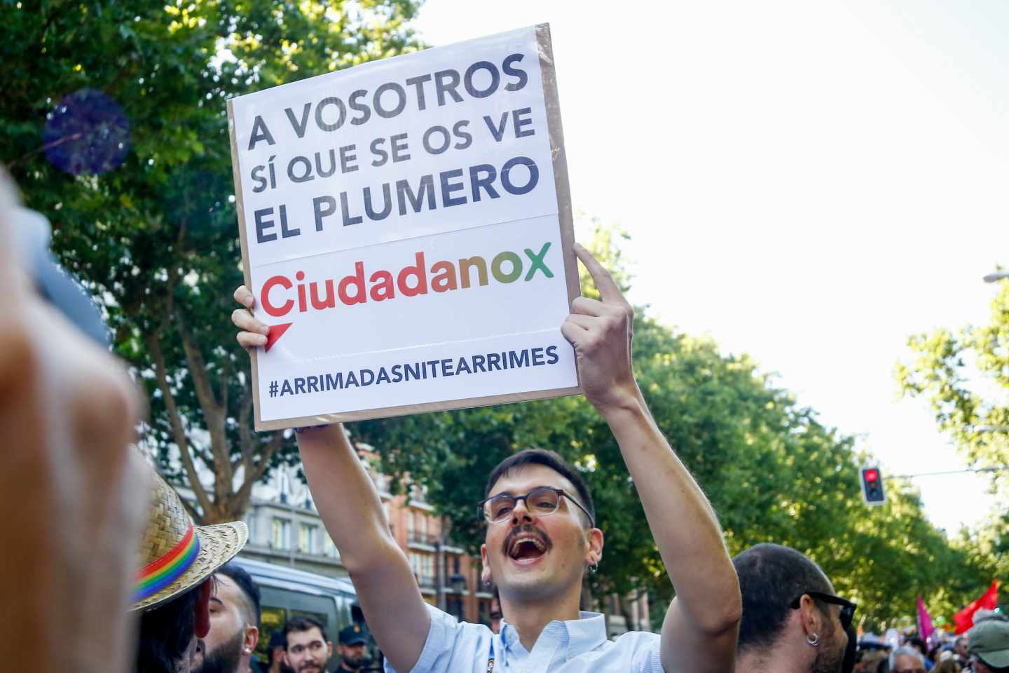 Protesta contra Ciudadanos en la marcha del Orgullo.