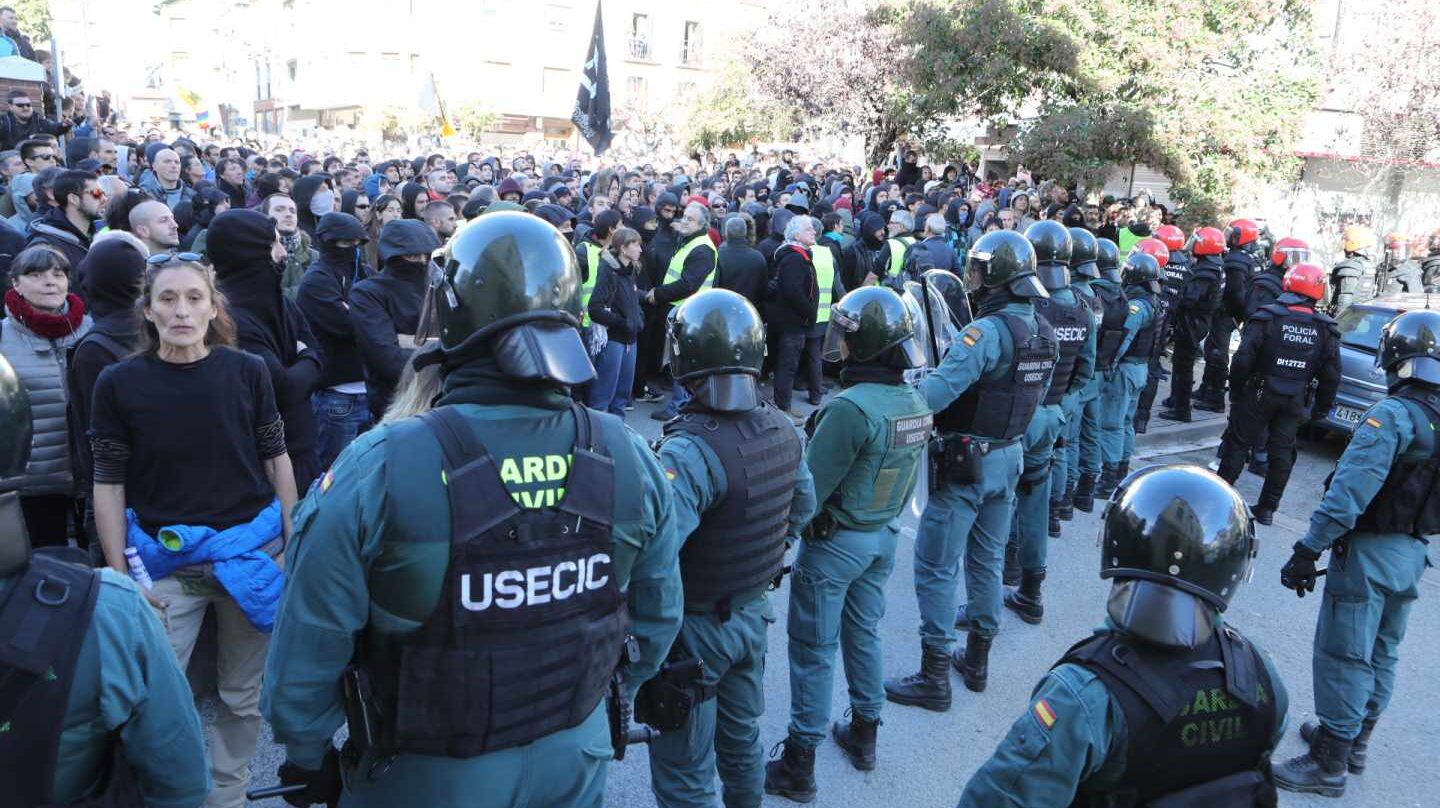 Guardias civiles, en una manifestación celebrada en Alsasua (Navarra) en noviembre de 2018.