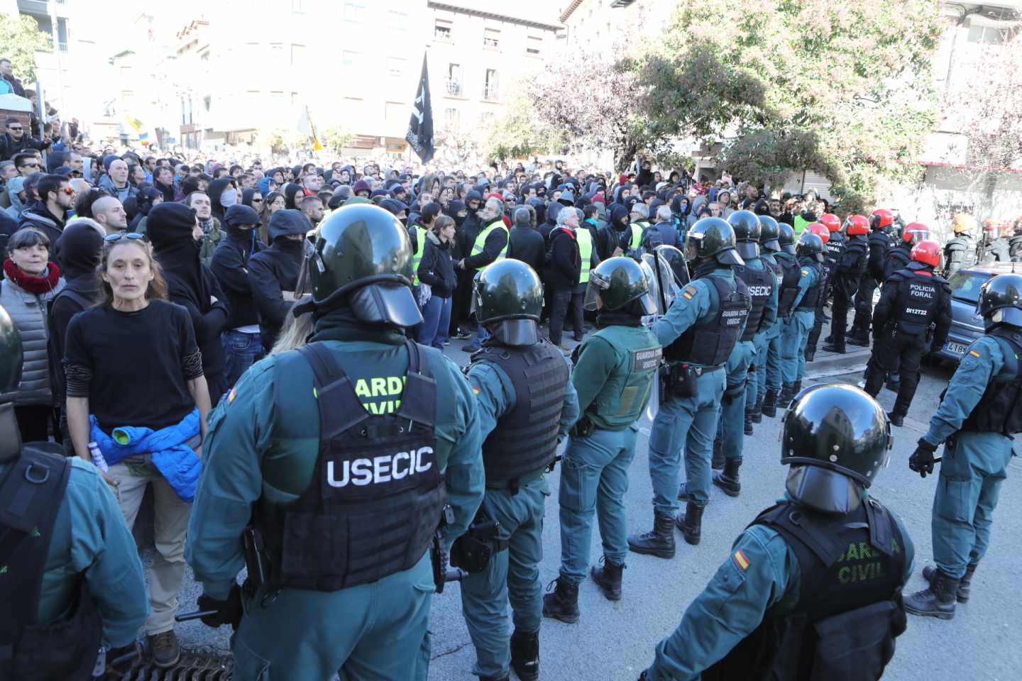 Guardias civiles, en una manifestación celebrada en Alsasua (Navarra) en noviembre de 2018.