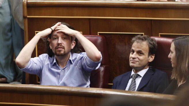 Pablo Iglesias, en la sesión de investidura. Pablo Iglesias, en la sesión de investidura.