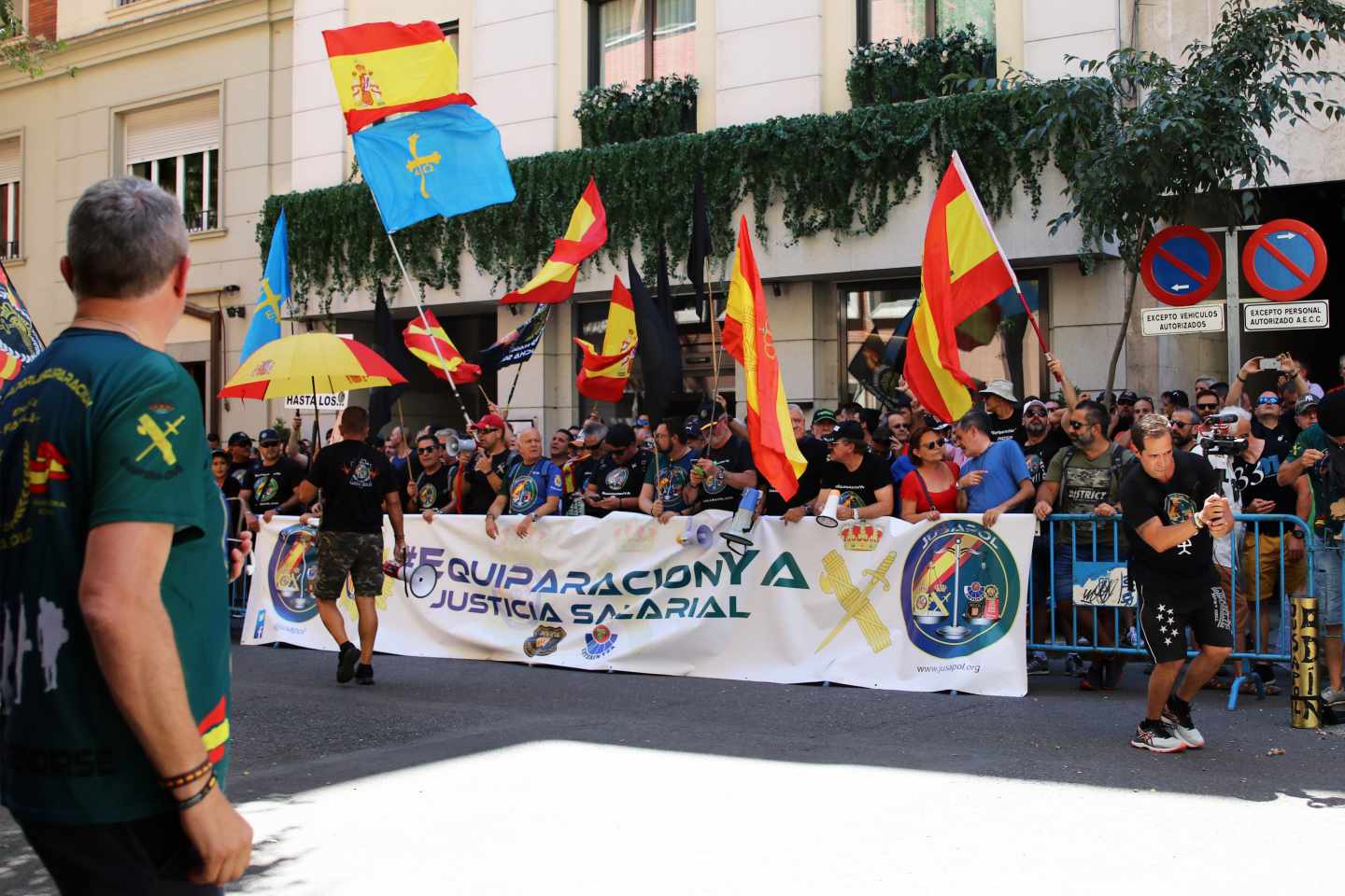 Protesta convocada por Jusapol el pasado mes de julio ante la Secretaría de Estado de Seguridad.