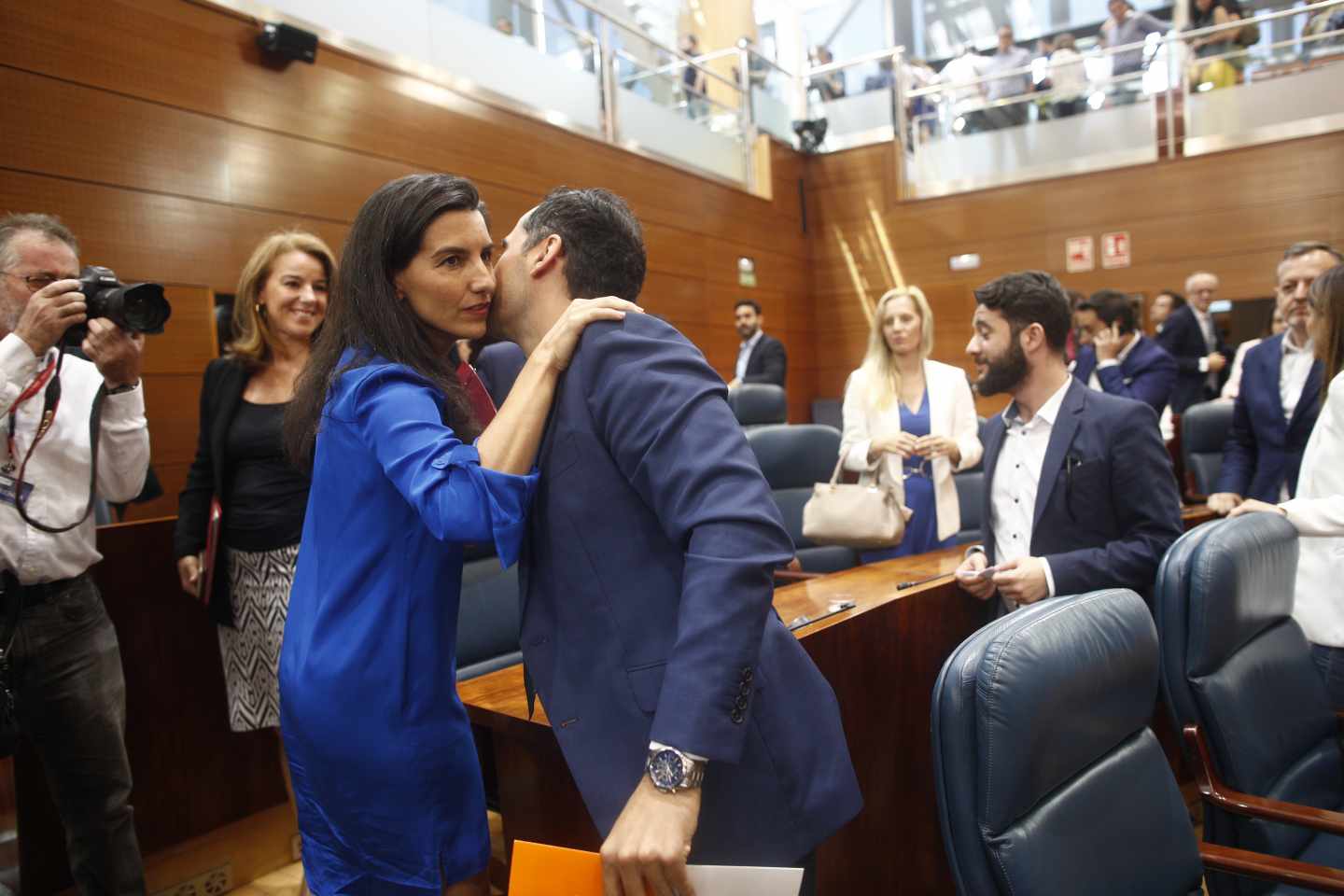 Rocío Monasterio (Vox) e Ignacio Aguado (Cs), en la Asamblea de Madrid.