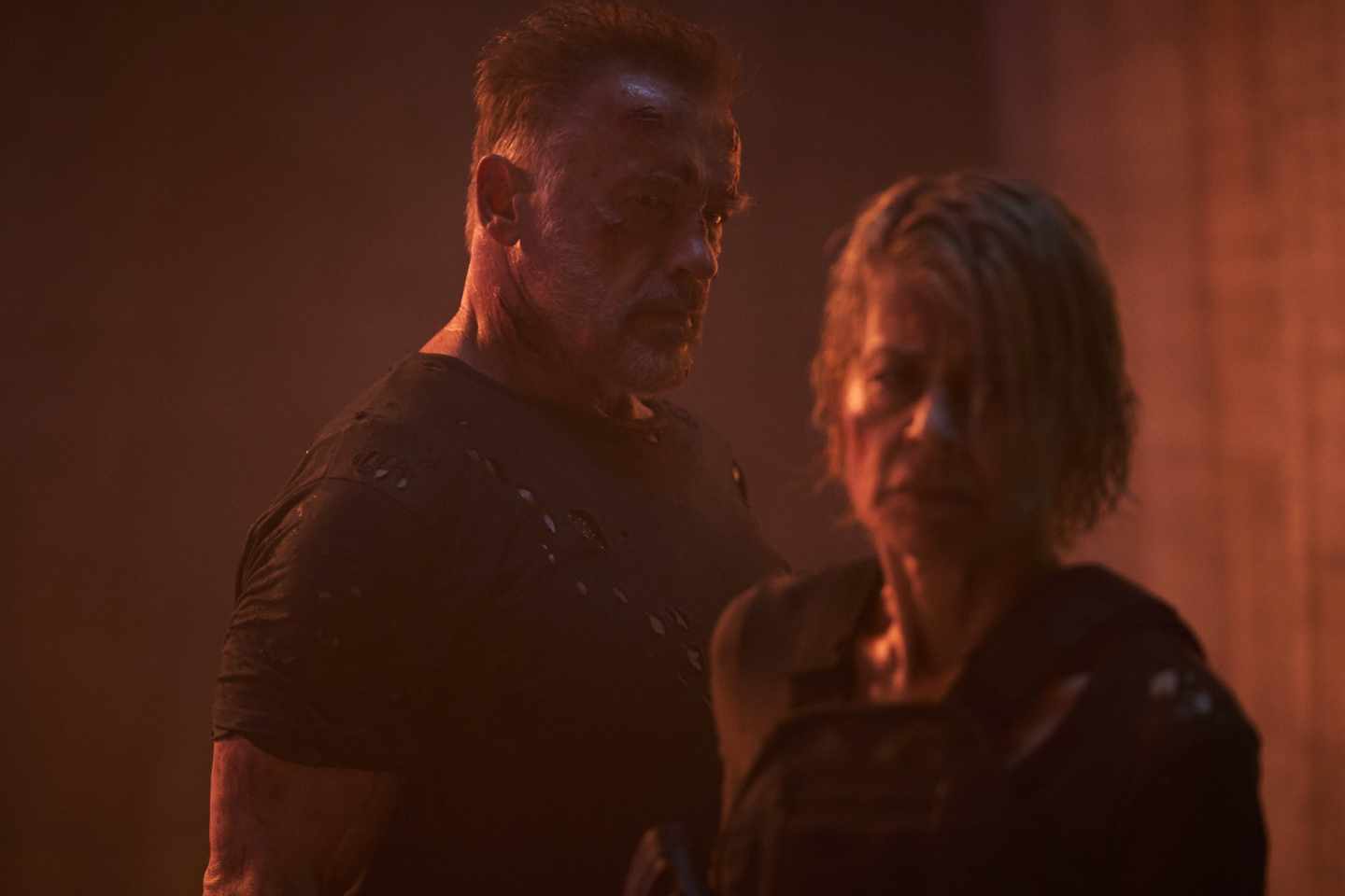 Sarah Connor y T-800 en Terminator