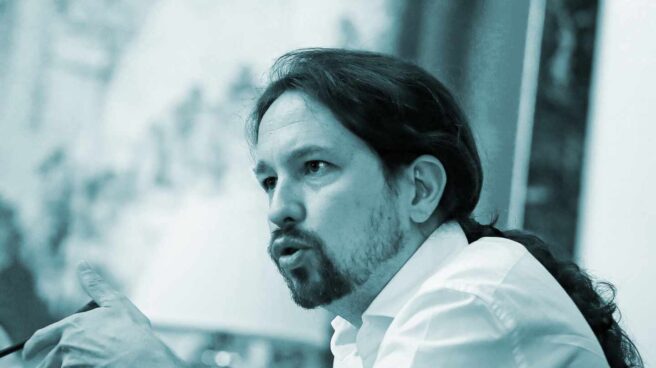 El líder de Podemos, Pablo Iglesias, en el Congreso de los Diputados,