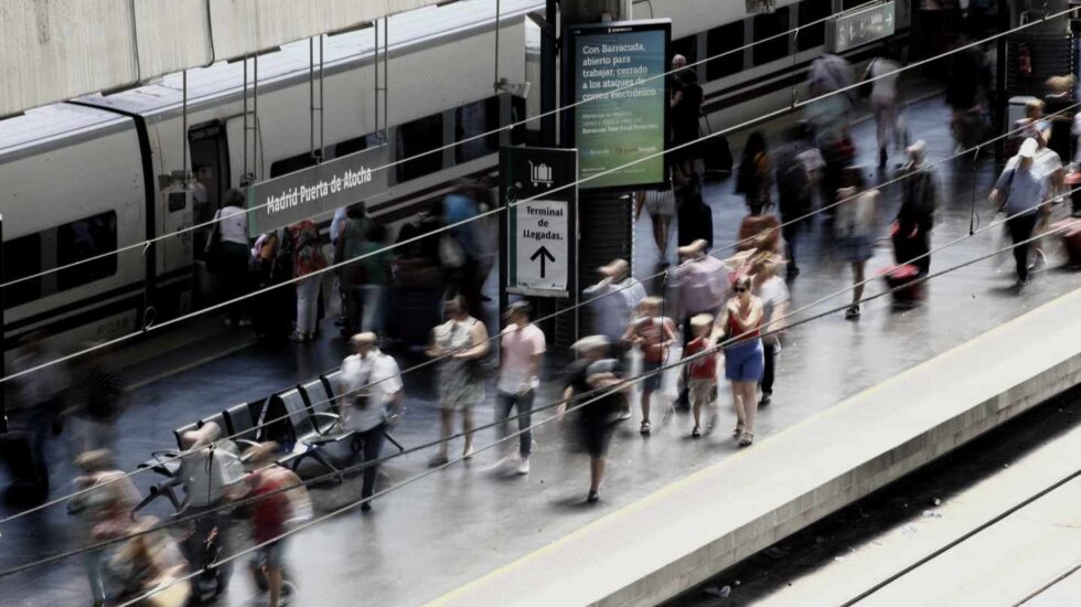 Huelga de Renfe: estación de Atocha de Madrid.