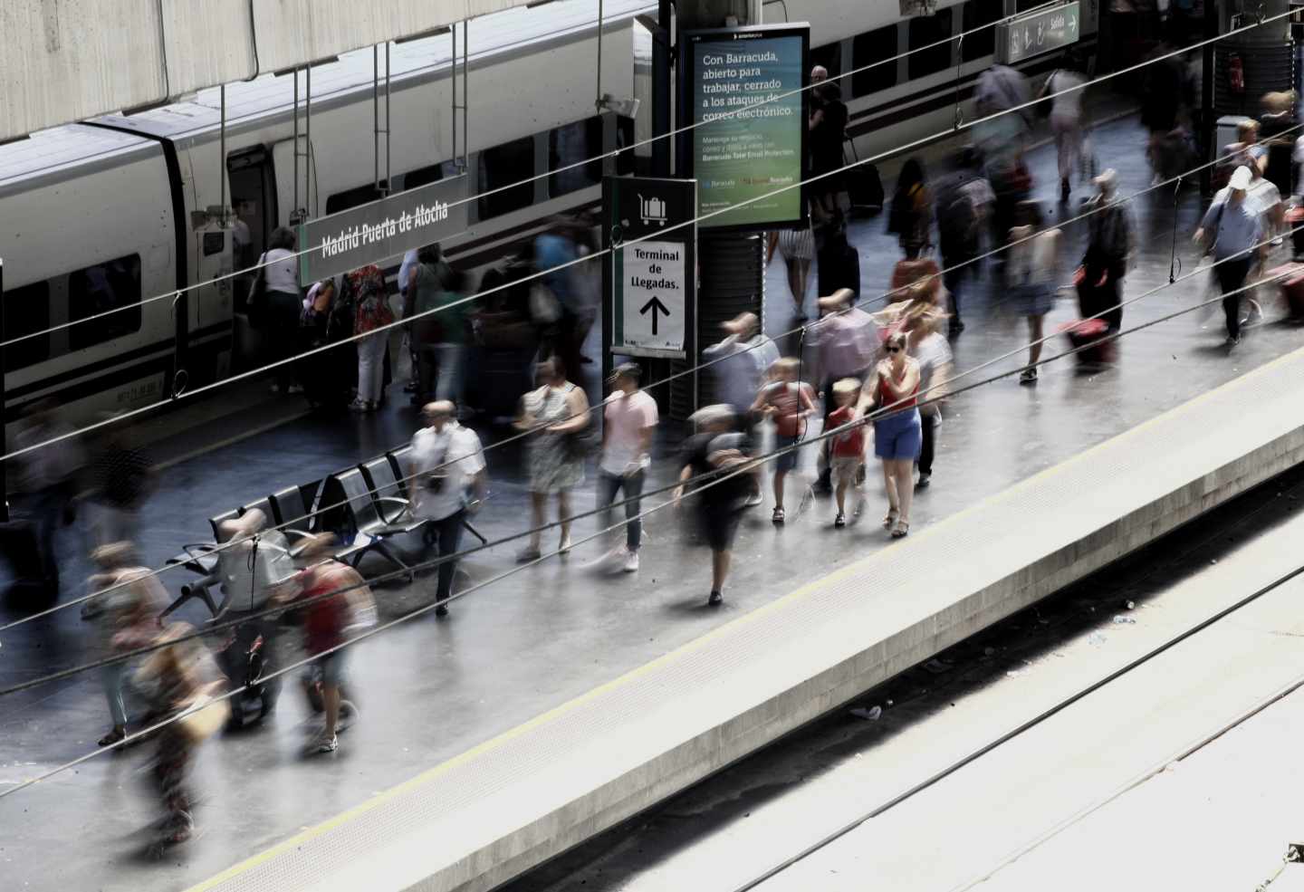 Huelga de Renfe: estación de Atocha de Madrid.