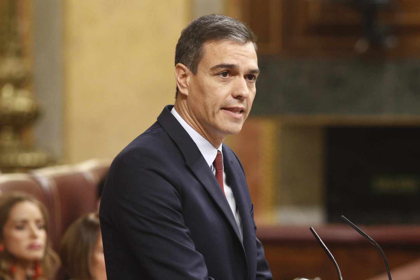 Sesión de investidura: Pedro Sánchez, en el Congreso.