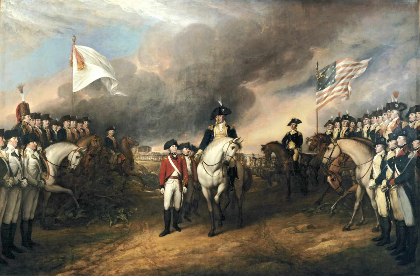 Rendición de los ingleses ante las tropas americanas y francesas en Yorktown.