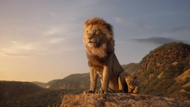 El rey león en CGI: Mufasa y Simba El rey león en CGI: Mufasa y Simba