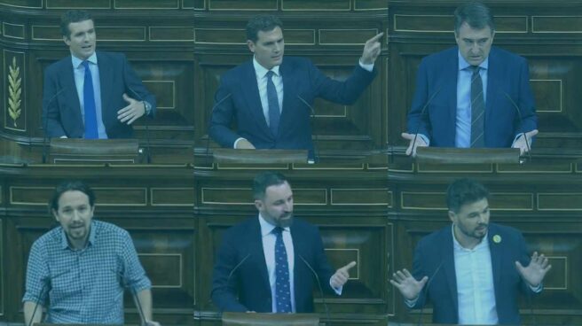 Los líderes políticos durante el debate de investidura