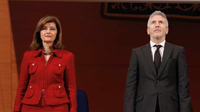La secretaria de Estado de Seguridad, Ana Botella, y el ministro en funciones de Interior, Fernando Grande-Marlaska.