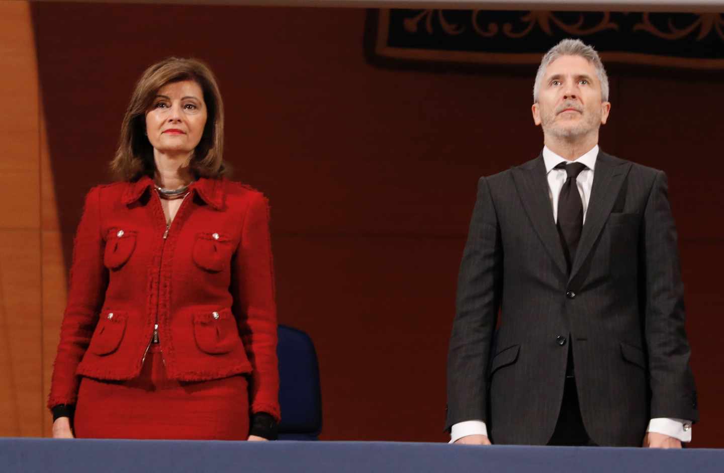 La secretaria de Estado de Seguridad, Ana Botella, y el ministro en funciones de Interior, Fernando Grande-Marlaska.