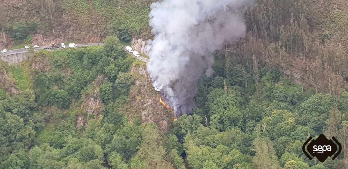 El camionero se salió de la carretera en la AS-35 y murió tras caer por un barranco de 25 metros.