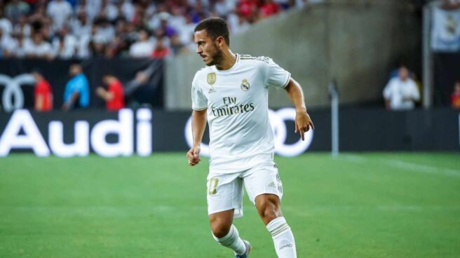 Eden Hazard, durante su debut con el Real Madrid.