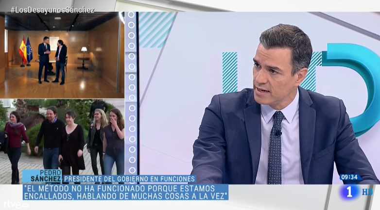 Pedro Sánchez, en la entrevista de TVE.