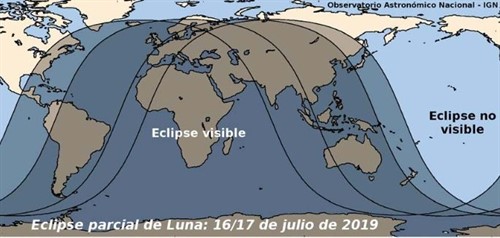 Así será el eclipse lunar que será visible desde España el 16 de julio