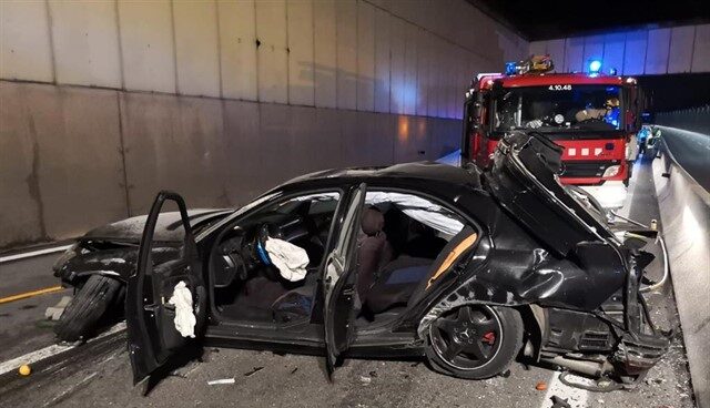 Accidente de tráfico en la C-17 en Mollet del Vallès