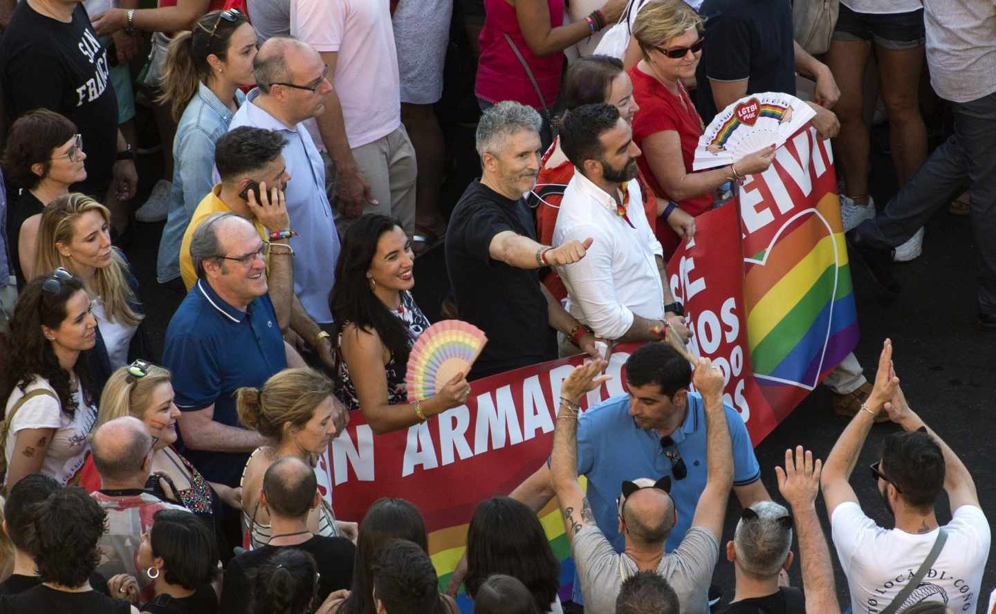 El ministro del Interior en funciones, Fernando Grande-Marlaska, en la última manifestación del Orgullo en Madrid.