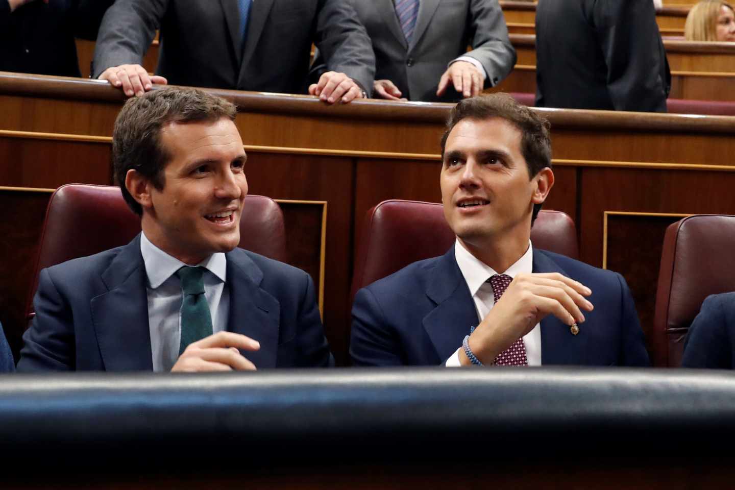 Pablo Casado y Albert Rivera, juntos en el Congreso de los Diputados.