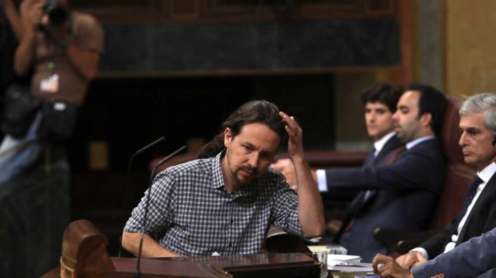Pablo Iglesias, en la sesión de investidura.
